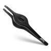 BRV MEN Wide Grip Slant Tweezers - Titanium Coated Stainless Steel - Perfectly Aligned Slanted Tips for Ultra Precision - Professional Tweezers for Eyebrows and Nose/Ear/Facial Hair - (Black)