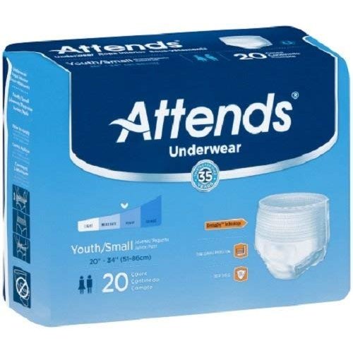 48APP0710CA - Attends Youth Super Plus Absorbency Pull-On Protective Underwear Small 22-34