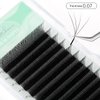 NATUHANA Eyelash Extensions 0.07 C Curl 11mm W Shaped Clover Classic Easy Fan Permanent Volume Lash Extensions Automatic Blooming Flower Lash,Professional Supplies for Lash Techs(4D,0.07-C,11mm)