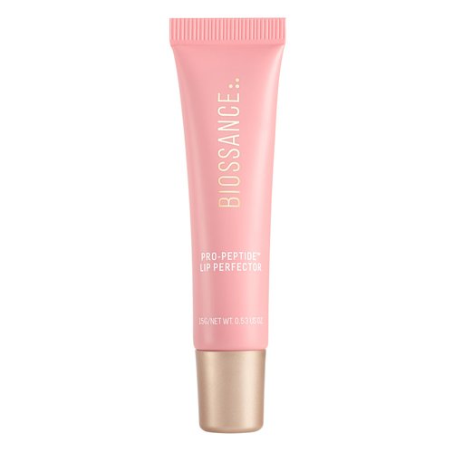 Biossance, Pro-PeptideTM Lip Perfector, squalane + peptides and hyaluronic acid treatment for lips, moisturizing daily lip balm for smooth lips, Blush Quartz - PINK, 1 count