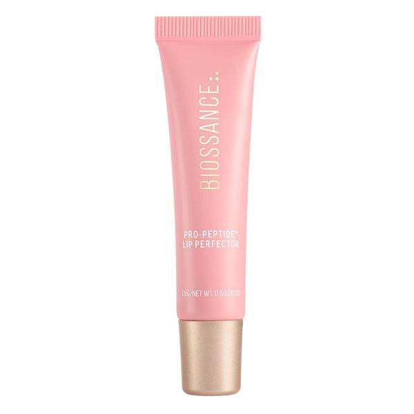Biossance, Pro-PeptideTM Lip Perfector, squalane + peptides and hyaluronic acid treatment for lips, moisturizing daily lip balm for smooth lips, Blush Quartz - PINK, 1 count
