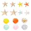 14 pcs Starfish Hair Clip Set, BOSOIRSOU Natural Starfish Hairpin Shell Pearl Acrylic Resin Alligator Hair Clips Metal Sea Star Beach Hair Pins Lady Girls Headwear Accessories