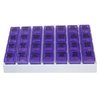 GMS 4 Times Per Day Weekly Slant Tray Pill Organizer – Includes 7 Removable Pill Boxes Designed to Protect and Remind That its Medication Time during Travel, Work and Any Other Daily Activity (Purple)