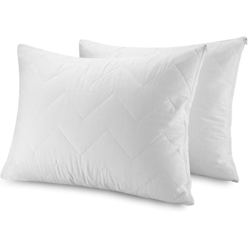 Waterguard Quilted Pillow Covers - Bed Bug Proof and Waterproof Pillow Protectors - Beautifully Designed Hypoallergenic and Allergy Free Pillowcases ( 2 Pack Standard Size 20 X 26)
