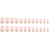 Gold French Tip Press on Nails Medium Fake Nails Square Shape False Nail Tips Full Cover Glue on Nails Medium Length Square Shape French Tip Nails Press ons for Finger Manicure, 24Pcs