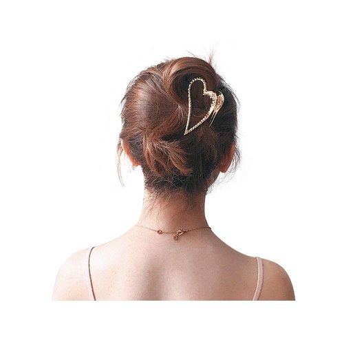 Heart-shaped or Stars Metal Hair Clips Claw Jaw with Teeth Comb Strong Grip for Long Hair,Hair Stylish,French twist,Wedding (Heart-shaped, Rose Gold)