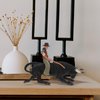 Desktop Ornaments Cowboy with Black Bull Figurine Farm Animal Cattle Figurine Western Riding Toy Playset for Bullfighter Playset Home Office Tabletop Decorative Human Figures Toys