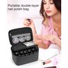 Nail Polish Bag Nail Art Set Organizer Nail Polish Travel Case Nail Tool Bag Nail Polish Holder With Compartment Manicure Set Accessories Travel Bag Gift for Women (black)