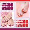 SILPECWEE Toe Nail Stickers Full Nail Wraps Red Solid Color Toenail Polish Strips for Women Self Adhesive Toe Stickers Polish Gel Toenails Stickers with 1pc Nail File (20 Sheets)