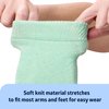 Medline Knit Heel and Elbow Protection, For Pressure and Friction Sores, Lightweight Knit Elastic, Home Medical Foot Care Heel Protector, Elbow Pad, Machine Washable, Green, One Pair, One Size Fits Most