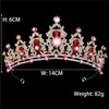 Guoeappa Crystal HeadBand Queen Tiara Crown for Women Bridal Wedding Girls Birthday Party(Red)