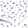 LPBeads 6400 Pieces Violet Purple Hotfix Rhinestones Flat Back 5 Mixed Sizes Crystal Round Glass Gems with Tweezers and Picking Rhinestones Pen