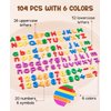 JoyCat 104 Pieces Magnetic Letters Numbers Alphabet Fridge Magnets ABC 123 Preschool Educational Learning Plastic Colorful Toy Set Uppercase Lowercase Math Symbols for Toddlers Kids