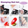 KAYZON Nail Stamper Nail Art Brushes - French Tip Nail Stamp Clear Nail Art Stamper Jelly with Scraper, 3pcs Nail Pen Brushes, Soft Silicone Stamper Printer DIY French Tip Nail Stamping Manicure Tool (Nail Stamper 3PCS Nail Brushes)