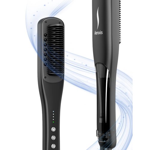 Hair Straightener Brush,Venxis Straightening Comb with Steam, 3 Temp Settings & 20s Fast Heating, 120 Voltage&30-Minute Auto Shut-Off, Steam Design for Hair Treatment
