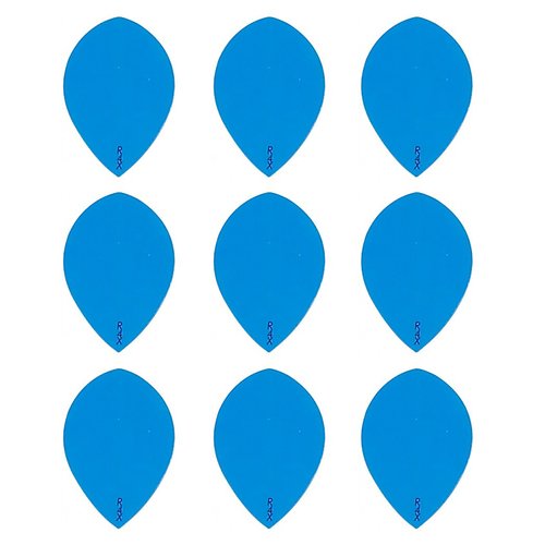 3 Sets of Ruthless R4X (Standard/Slim/Pear/Kite) Dart Flights Plus 3 Sets of Black Nylon Dart Flight Protectors (Blue Pear)