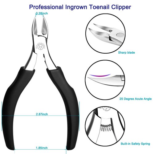 Pingispower Toenail Clippers Kit, 8PCS Professional Nail Clippers for Men & Women, Premium Stainless Steel Surgery Grade Ingrown Toenail Treatment Manicure Tools Set for Seniors & Thick Toenails