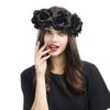 Catery Black Flower Headband Wreath Flower Crown Gothic Rose Head Bands Day Of The Dead Wedding Festivals Photo Props Party Halloween Flower Headpiece Hair Accessories for Women and Girls
