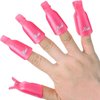 10pc Plastic Acrylic Nail Art Soak Off Cap Clip UV Gel Polish Remover Wrap Tool Gel Nail Polish Remover Clips for Fingernail Removal Soak Off Clips Wrap Cleaner Cap Clip(Pink)