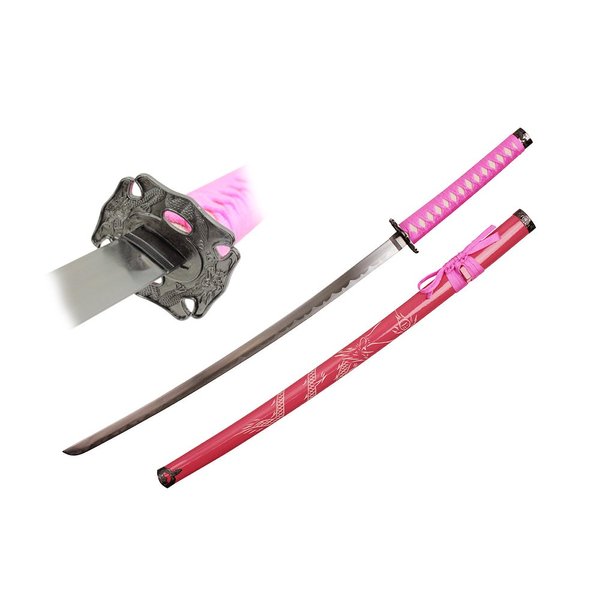 Onikiri Japanese Pink Katana Sword (Dragon Pink)