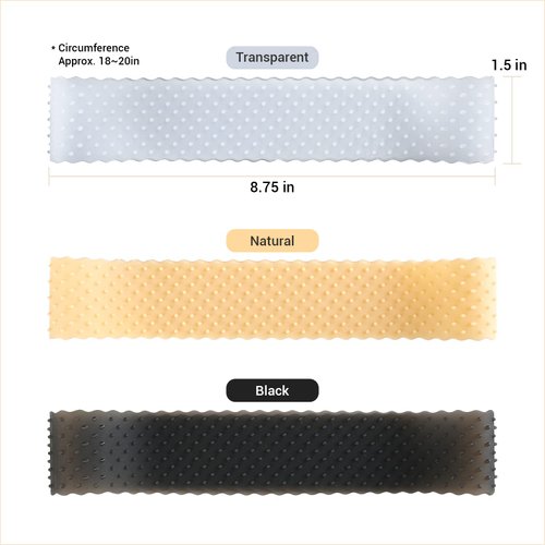 STUDIO LIMITED Flexible Silicone Non Slip Wig Band, Silicone Wig Hold Wigs Grip Head Band Non Slip Transparent Wigs Men Women Sports Yoga (Black - 2 Wig Bands & 2 pcs Wig Caps)