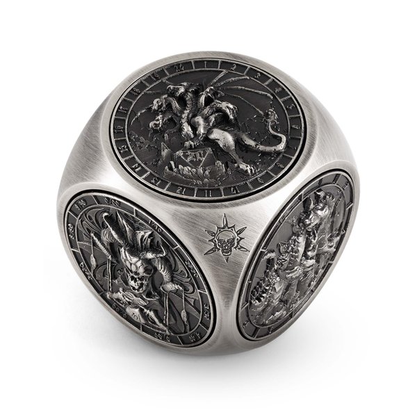 Kabinka Spinner Dice for 7 in 1 DND Dice Set, Unique Metal Dice for Dungeons and Dragons RPG Role Playing Gaming (Ancient Silver)