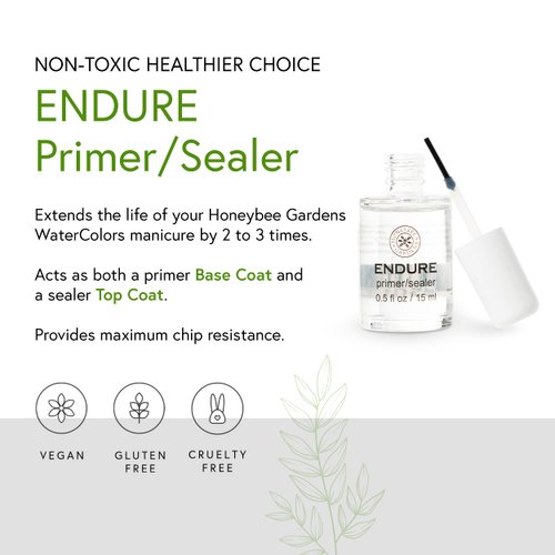 Honeybee Gardens Endure Primer Sealer for Nails, 0.5 fl oz.