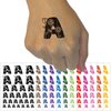 Sweet and Cute Flowers Rounded Block Letter A Temporary Tattoo Water Resistant Fake Body Art Set Collection - Red (One Sheet)