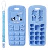 Aolso Baby Teether Toys, Silicone Baby Teething Toys Phone Shape with Pacifier Clip, Soft Teething Toys for Toddlers, BPA Free, Boys Girls Baby Chew Toys, Teethers for Babies 0-6 Months(Blue)