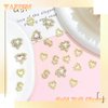 YAEISM Gold Heart Nail Charms Shiny 3D Dollar Sign Nail Charms Alloy Crystal Nail Pearl Rhinestones for Nail Art and DIY Crafts Decoration