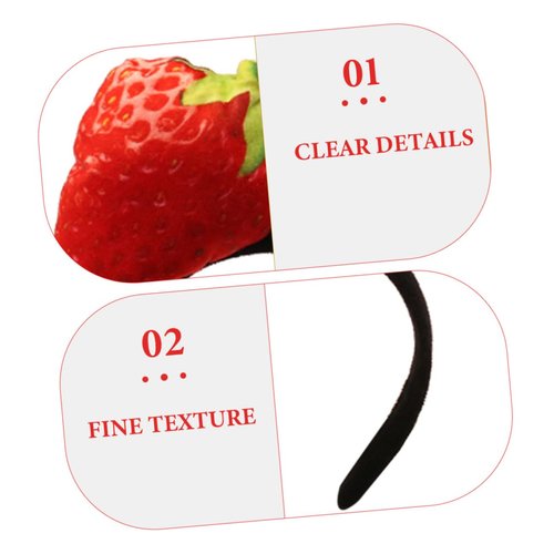 Beatifufu Strawberry Headband Hair Bands Skin Care Headband Hair Tie Spa Headbands Facial Headbands Spa Headband for Washing Face Skincare Headband Makeup Headband Cloth Accessories Food