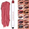 LOKFAR Cream Eye-Shadow Stick, Waterproof Cream Eyeshadow Pen Rotatable Creamy Eye Shadow Pencil Crayon, Matte and Shimmer Eyeshadow Makeup Stick with Sponge Smudger (05# Rose Red Shimmer)