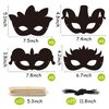 WATINC 24pcs Mardi Gras Halloween Scratch Masks for Kids, Carnival Prom Art Craft Kit, Masquerade Party DIY Magic Color Scratch Paper Mask, Costumes Dress Up Scratch Off Cards Supplies