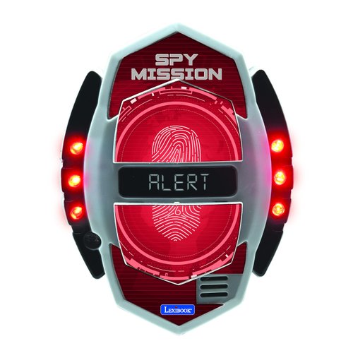 Lexibook - Spy Mission, Spy Motion Detector with Alarm, Light Effects, Detection up to 30 Centimeters, Black/red, RPSPY05