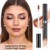 Liquid Eyeshadow Shimmer, Metallic Bronze Eyeshadow Makeup for Girl Women, Warm Eye Look, High-Impact, Glittery Finish, One-Swipe Coverage, No Transfer, No Fading, Long Wearing for 24 Hours, #4
