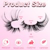 Fox Eye Lashes with Clear Band, Flu-ffy 22mm Long Cat-Eye Lashes Wispy Eyelashes that Look Like Extensions Faux Mink False Eyelashes Natural Look 7 Pairs pack(Clear-SN001)
