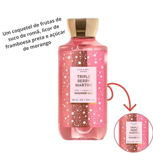 Bath and Body Works Triple Berry Martini Shower Gel 10 Ounce Full Size Wash