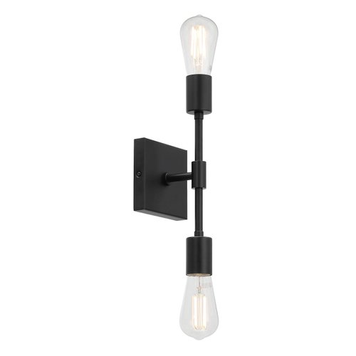XiNBEi Lighting Black Wall Sconce, Retro 2 Light Bathroom Vanity Light with LED Bulb, Bathroom Sconces Wall Lighting XB-W2235-2-MB-LED