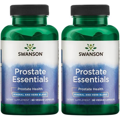 Swanson Prostate Essentials - Mineral and Herbal Supplement Promoting Prostate Health Support - Zinc andSaw Palmetto Formula Aiding Urinary Tract Flow and Bladder Control -(90 Veggie Capsules) 2 Pack