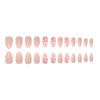 Almond Press on Nails with Bow Charm Designs Cute Pink Fake Nails Medium Almond Shaped Acrylic Nails Gloss False Nails Reusable Glue on Nails for Women Girls