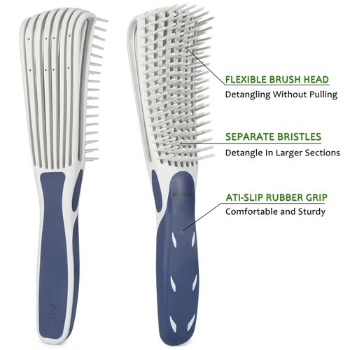 BESTOOL Detangling Brush for Curly Hair, Detangler Brush for Natural Black Hair Curly Hair Afro 3/4abc Texture, Faster n Easier Detangle Wet or Dry Hair with No Pain (Blue)