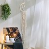 Dremisland Macrame Woven Wall Hanging Moon Dream Catcher with Natural Crystal Stone- Boho Chic Bohemian Home Decor Wall Art Decor with String Lights - Beautiful Apartment Dorm Room Door Decoration