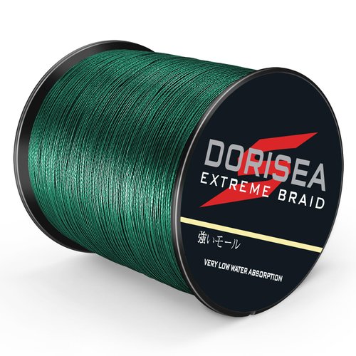 Dorisea Extreme Braid 100% Pe Moss Green Braided Fishing Line 109Yards-2187Yards 6-550Lb Test Fishing Wire Fishing String Incredible Superline Zero Stretch (100m/109Yards 200lb/0.75mm(8Strands))