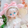 niannyyhouse 20cm Plush Doll Clothes Pink Headwear Coat Dress Backpack 8in Soft Stuffed Plush Toy Dress Up Accessories