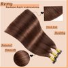 I Tip Human Hair Extensions,100 Strands/Pack Pre Bonded Keratin Stick In Hair Extensions #4 Medium Brown 1g/Strand 100G 18inch Human Hair Fusion I Tip Extensions