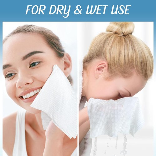 50 Count Disposable Face Towel XL, Biodegradable Facial Towels, Makeup remover towel, Super Soft, Thick Cleaning Washcloths，face towels，face wipes