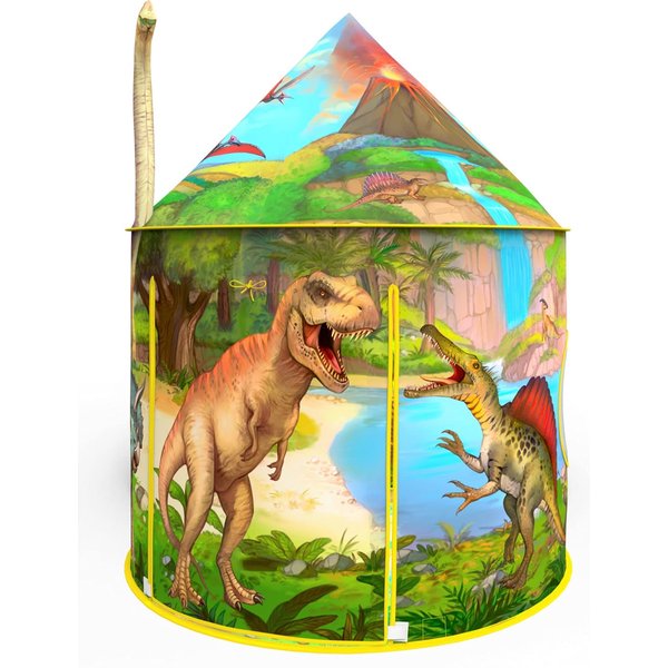 Dinosaur Play Tent | Realistic Dinosaur Design Kids Pop Up Play Tent for Indoor and Outdoor Fun, Imaginative Games, Toys & Gift | Foldable Playhouse + Storage Bag for Boys & Girls