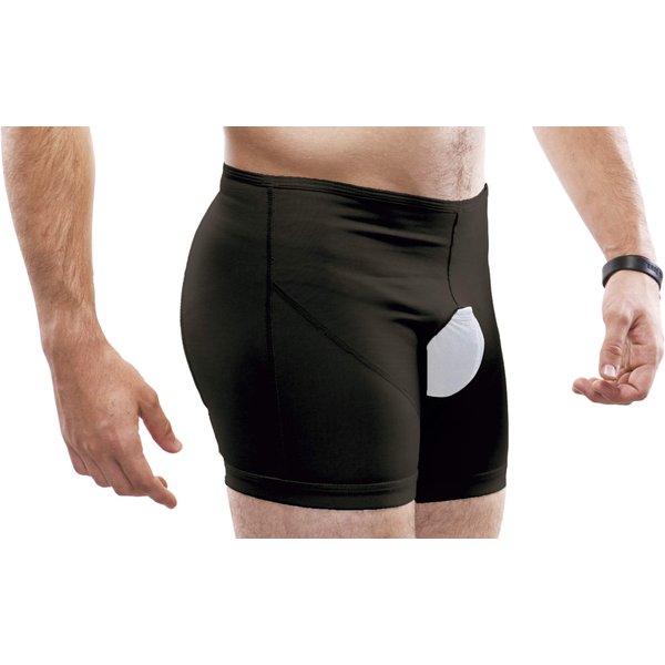 Inguinal Hernia Support Belt Invisible Underpants Compression Garment Truss Galess (Black, L)