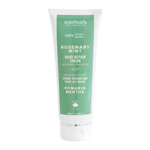 Hand Cream with Rosemary & Mint Essential Oil, Shea Butter, Cocoa Butter, Argan & Almond oil, Vitamin E and Aloe Vera, for Moisturizing Dry Hands, Cruelty Free, Natural Skin Care, 100 ml, 3.4 fl.oz