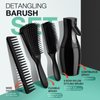 Hommtina 4pcs Detangling Brush Set Getting Shine and Makes Hair Smooth, Curly Hair Brush for Adult & Kids Wet or Dry Hair (3 PCS, Black+Black)